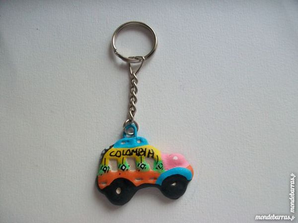 Porte cl�s bus artisanal c�ramique orange jaune 7 Thizy (69)