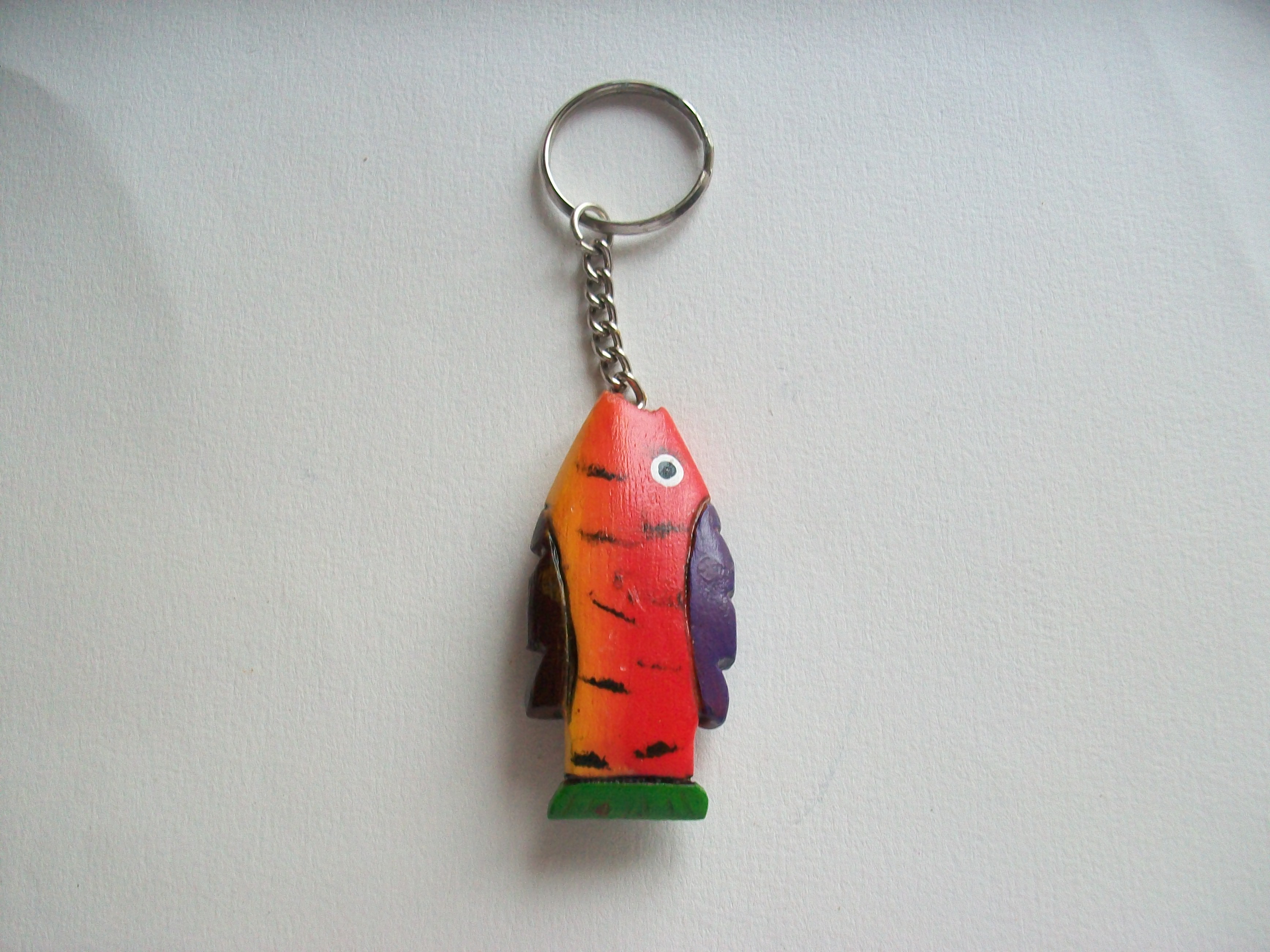 Porte cl�s poisson bois bijou sac artsanat rouge 5 Thizy (69)