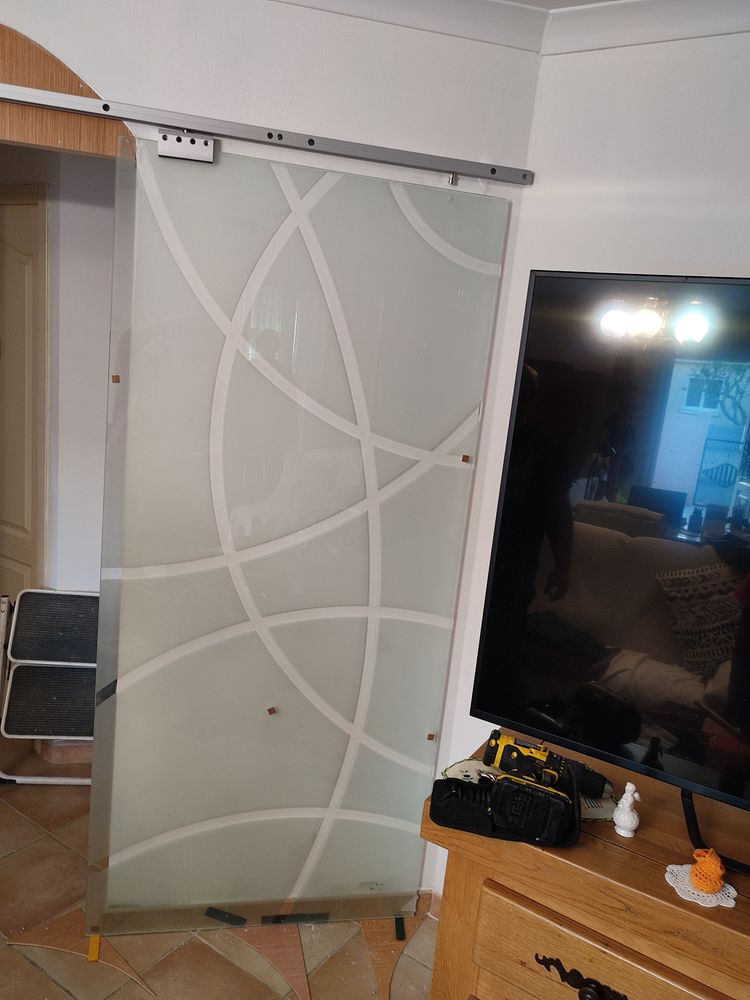 porte coulissante en verre tremp� 205 x 93 cm 180 Luc-sur-Orbieu (11)