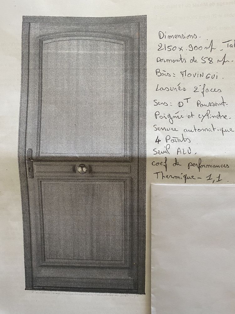 porte d'entr�e neuve sous emballage
fabrication artisan 1800 B�doin (84)