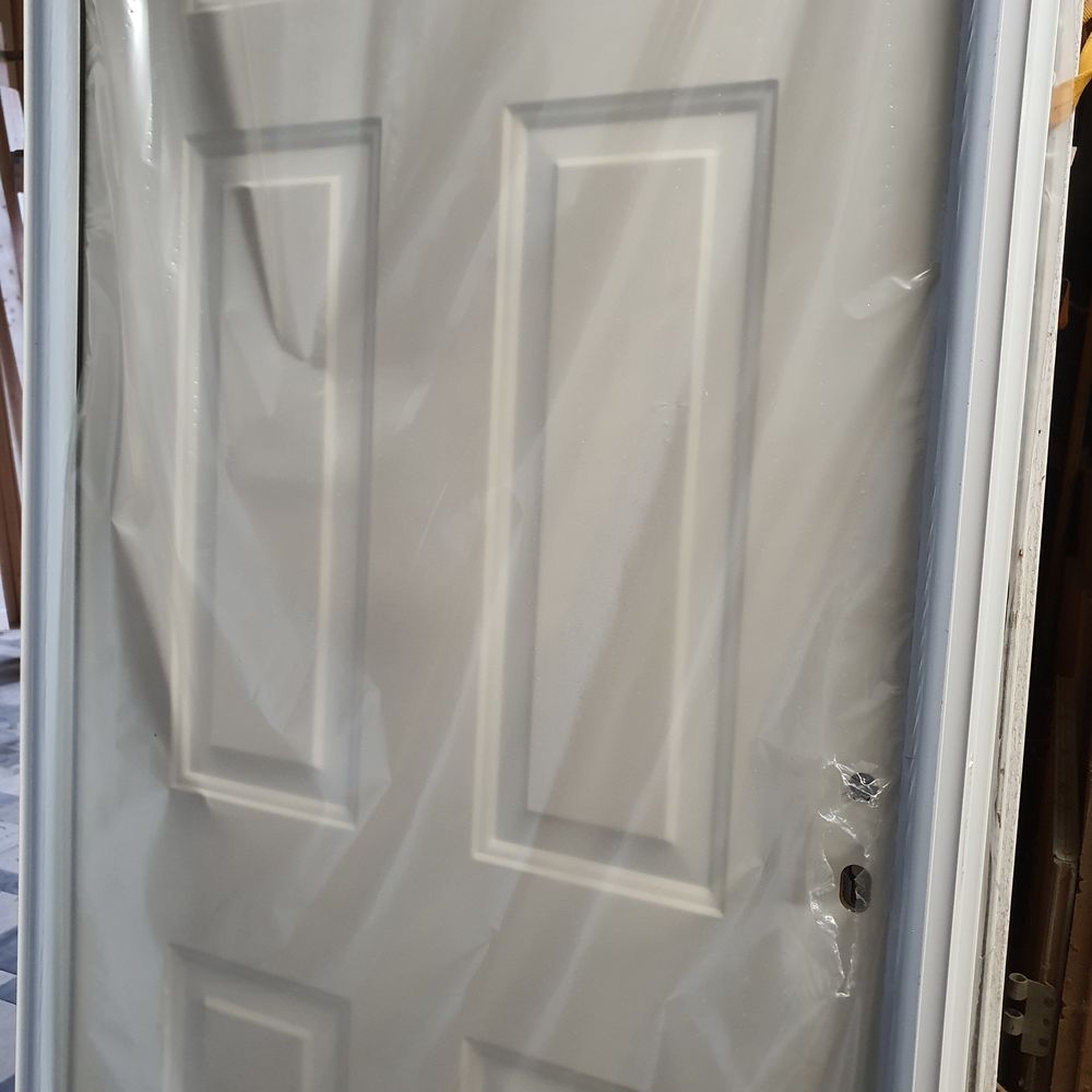 PORTE ENTR�E pleine -EXT�RIEURE BLANCHE- D�cor Carr�e 390 Saint-Porquier (82)