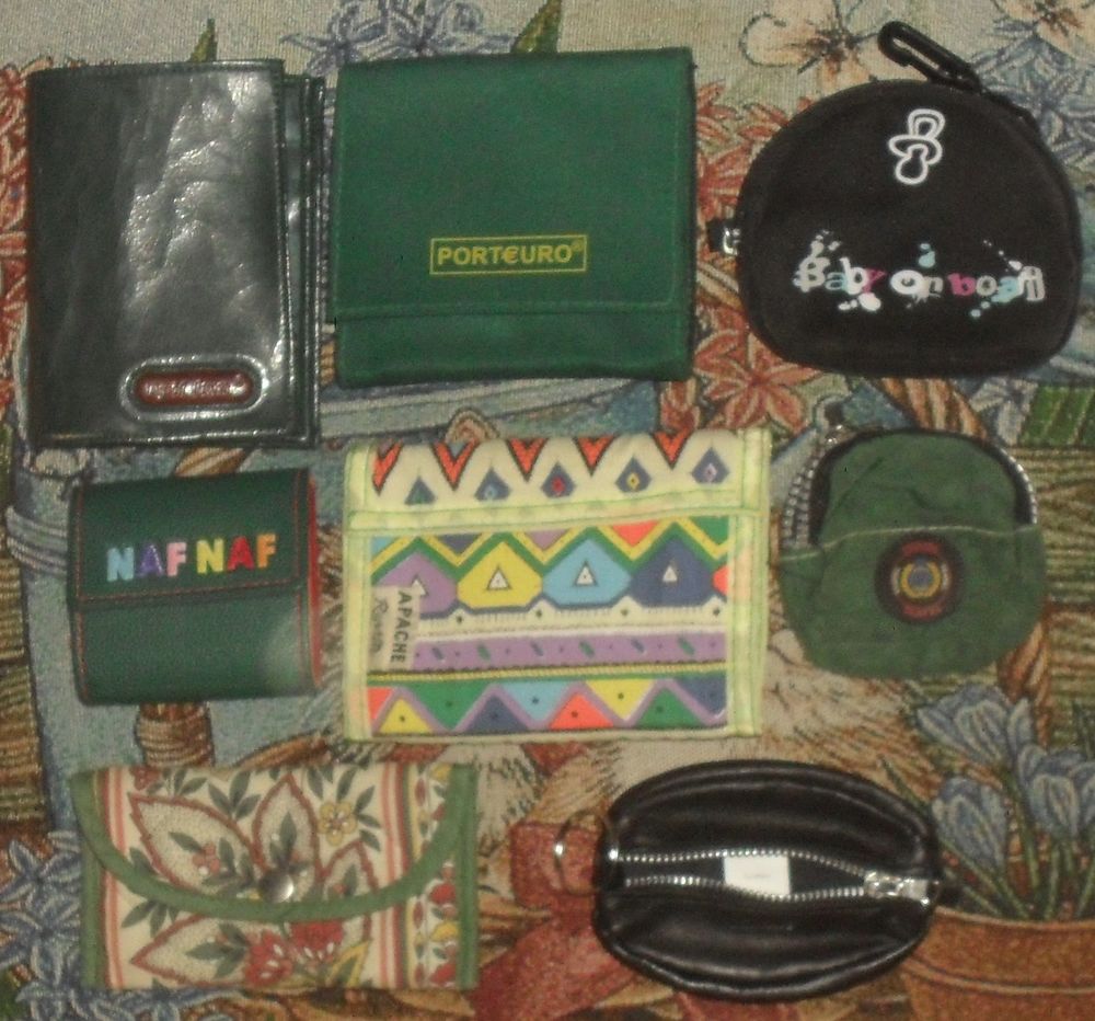 Lot de 8 porte feuilles, monnaies, cartes. 22 Montreuil (93)