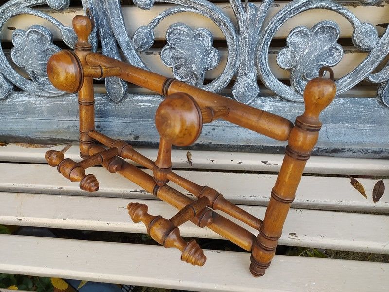 Porte Manteau Pat�res Rabattables Bois Tourn� Style Bambou 75 Loches (37)