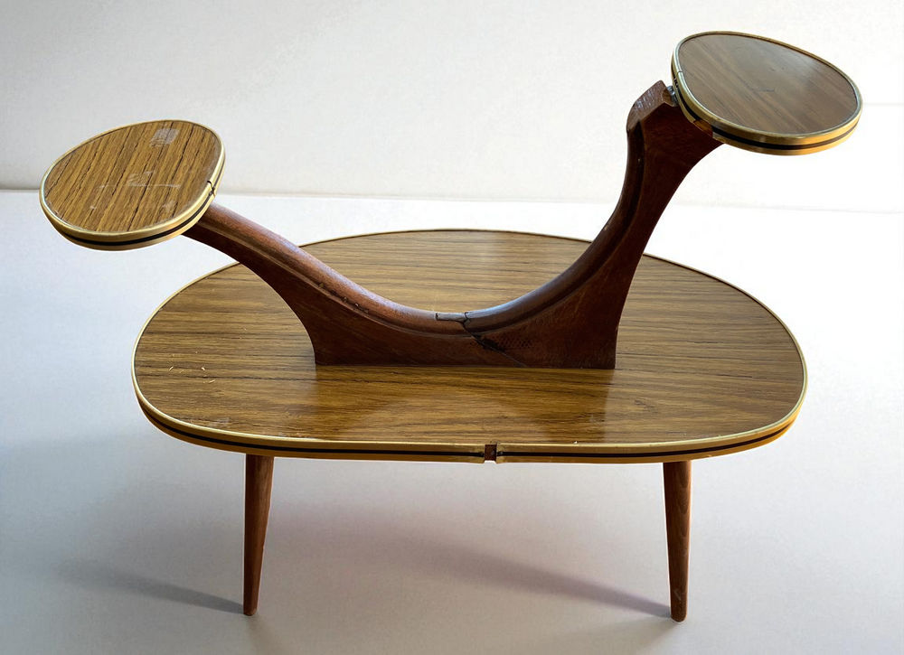 Porte-plantes bois et formica ann�es 60 40 Livernon (46)