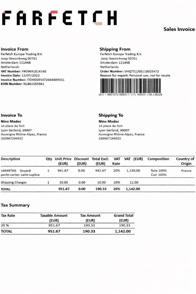 portefeuille goyard noir 300 Vertou (44)