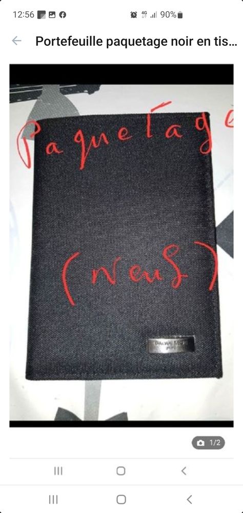 portefeuille paquetage noir en tissu ( neuf) 10 Bron (69)