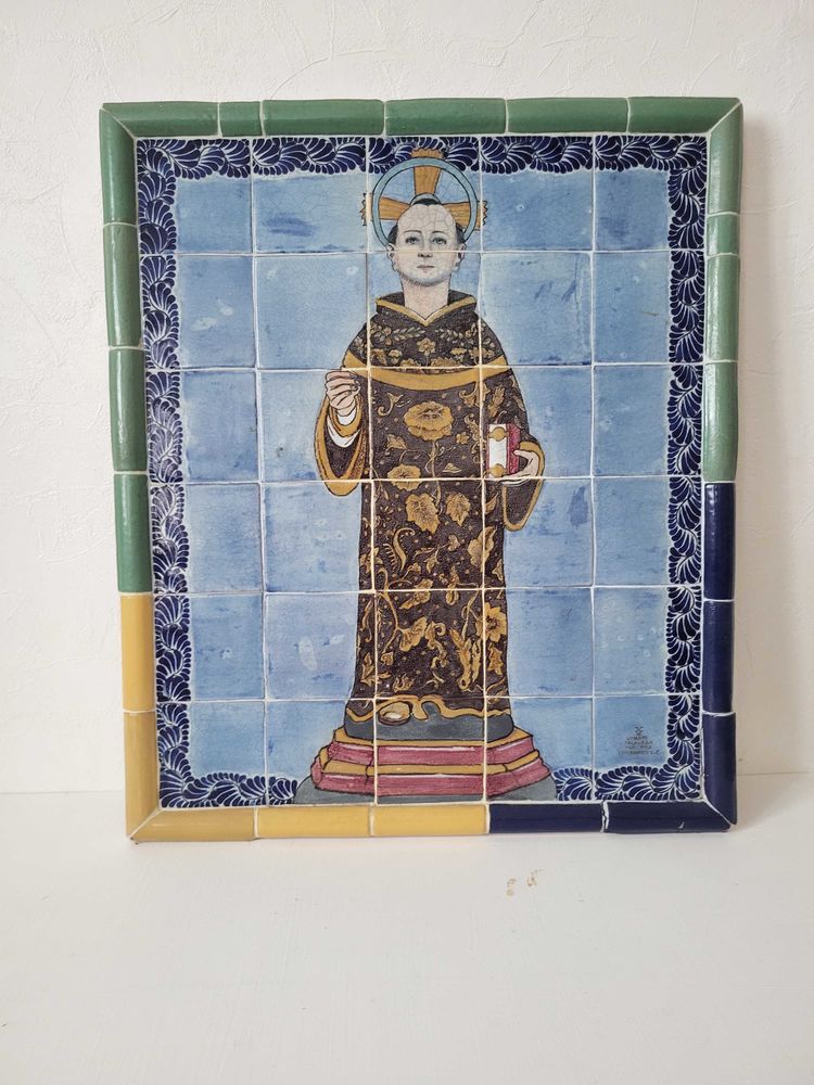 portrait de Saint Benoit en fa�ence. 80 Brest (29)