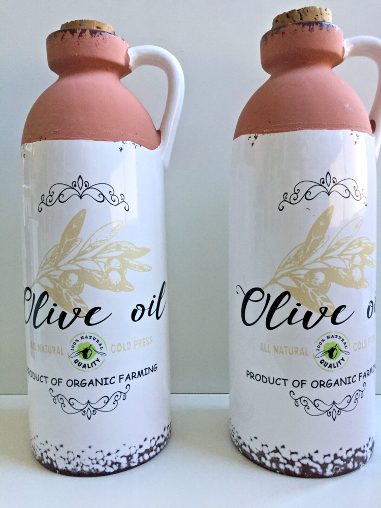 2 Pots en Terre Cuite Rouge �maill�e Huile d'Olive Art 129 Marseille 11 (13)