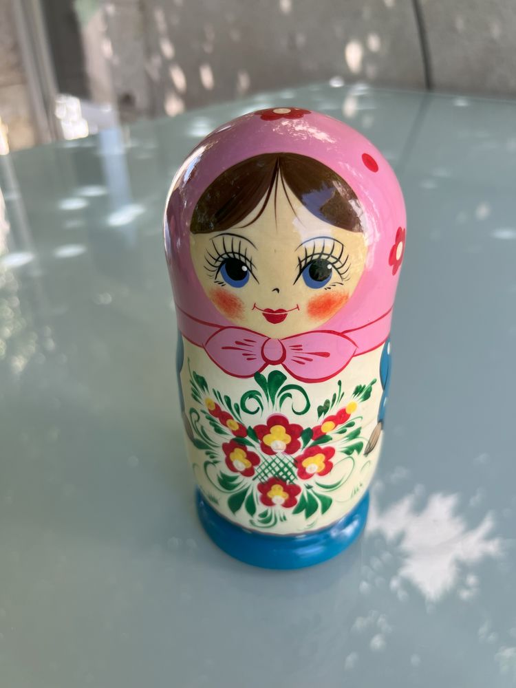 Poup�e russe   Foulard rose   - 5 poup�es - 18 cm 25 P�rigueux (24)