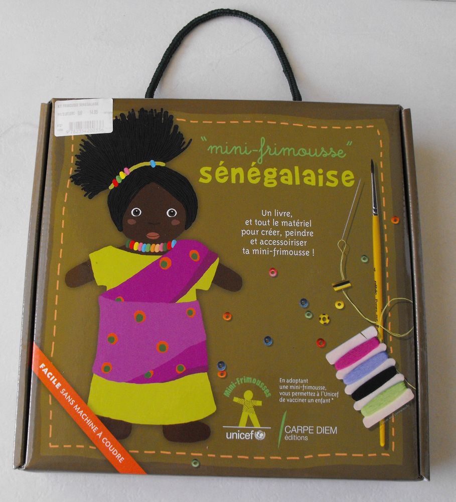 Poup�e S�n�galaise � faire soi-m�me. 
Mini frimousse UNICEF
13 Oloron-Sainte-Marie (64)