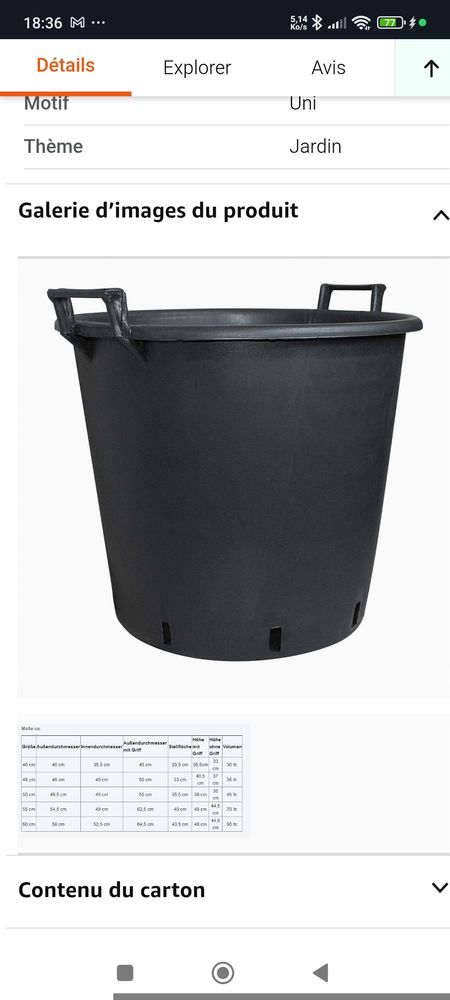 Pot pour plantes 80 Durrenbach (67)