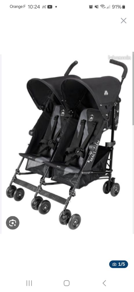 Poussette double Triumph Maclaren neuve 210 Serris (77)