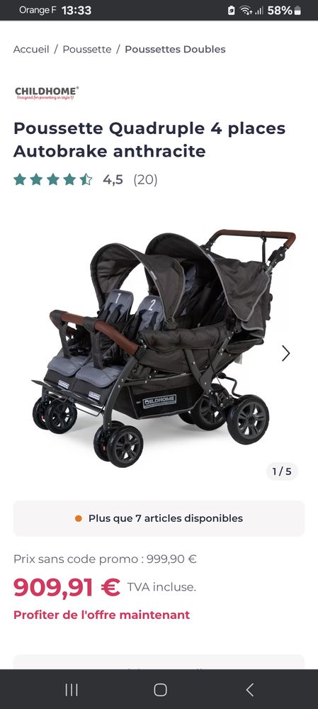 Poussette quadruple childwheels  600 Mont�zic (12)