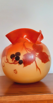 pr�cieux : Grand Vase Boule Corole XIX�me Atelier Legras Mon 500 Thiers (63)