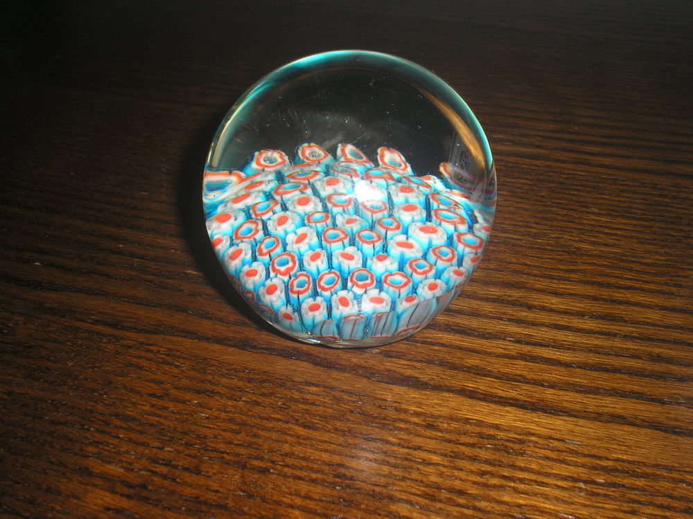 Presse papier sulfure Millefiori en verre 20 �ragny (95)