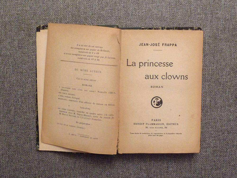 La Princesse aux Clowns- Jean Jos� Frappa- 1923 17 Paris 15 (75)
