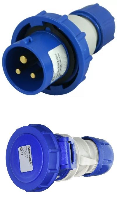 Prises male + femelle 220V 16A 2P+T 15 Beauchamp (95)