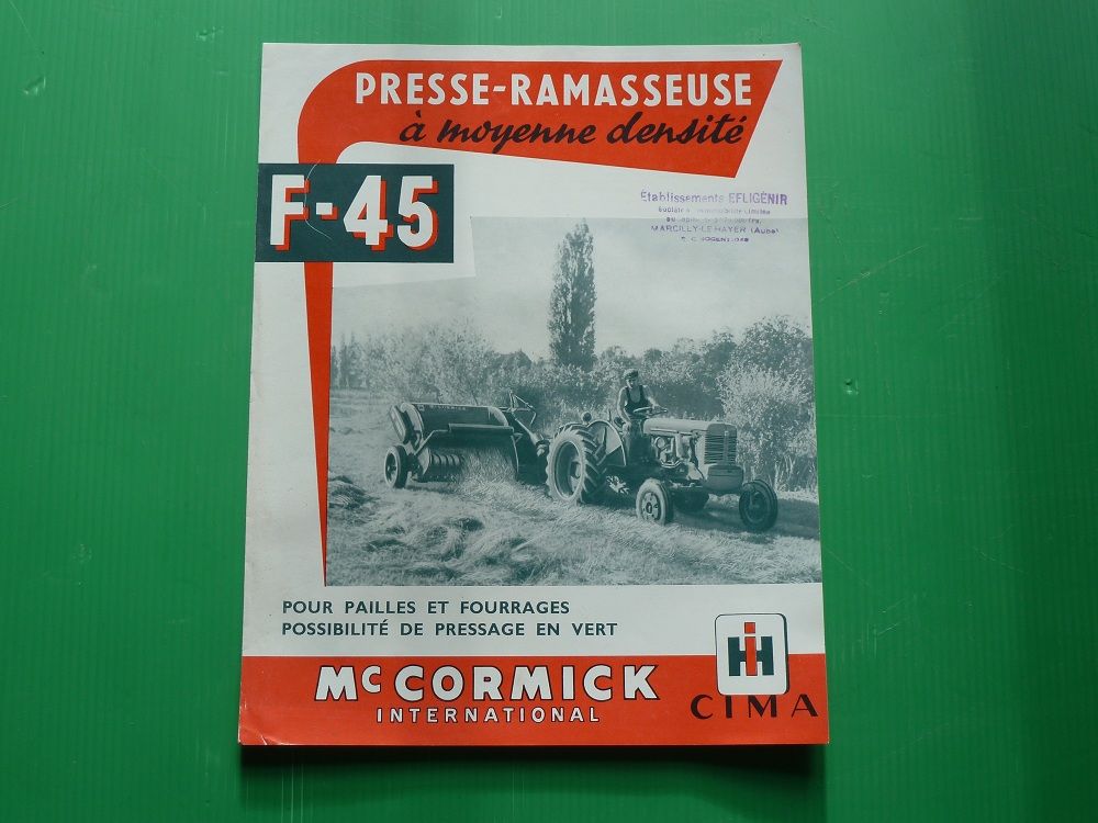 Prospectus agricole presse Mac CORMICK F-45 1 Marcilly-le-Hayer (10)