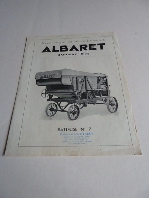 Prospectus documentation de Batteuse ALBARET 26 Marcilly-le-Hayer (10)
