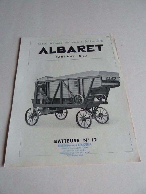Prospectus documentation de Batteuse ALBARET n�12 26 Marcilly-le-Hayer (10)