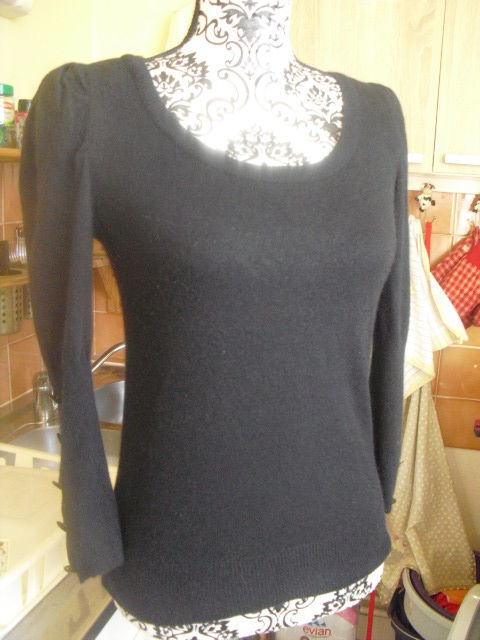 PULL angora noir bouton �oiles CAMAIEU TAILLE 1 8 Lyon 5 (69)