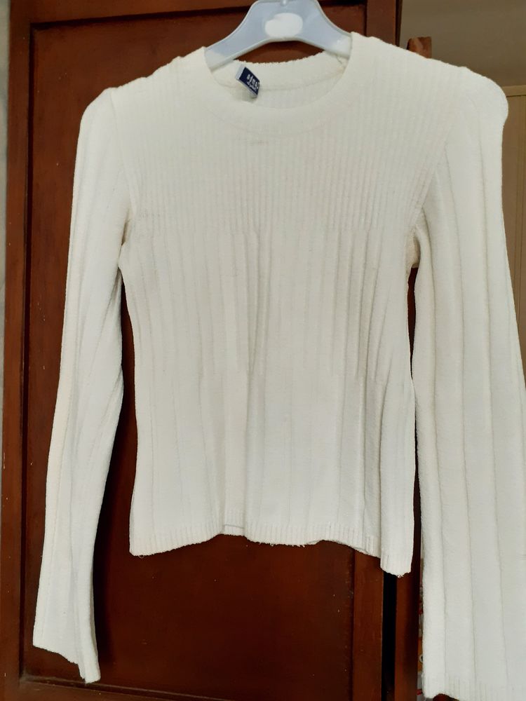 Pull blanc cass� taille XS 4 Grisolles (82)
