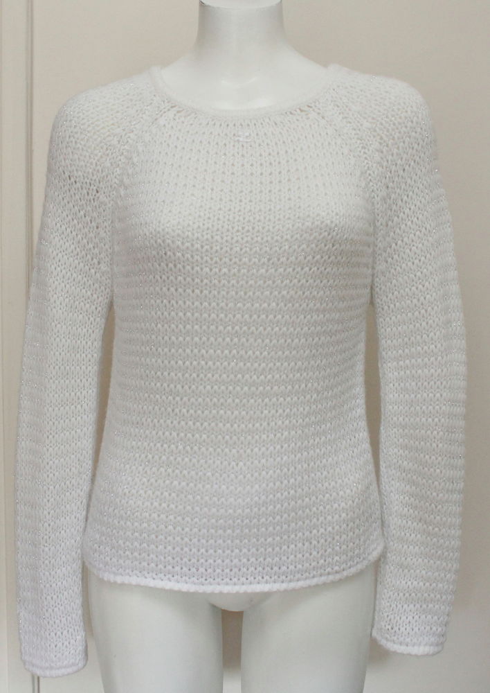 Pull blanc et lurex argent COURREGES T.S 80 Issy-les-Moulineaux (92)