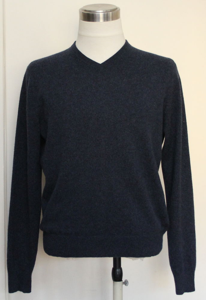 Pull cachemire bleu chin� SAKS FIFTH AVENUE T.L 90 Issy-les-Moulineaux (92)