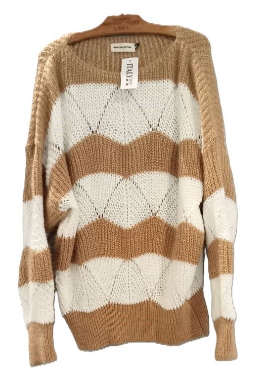 Pull chaud beige et marron 12 Violaines (62)