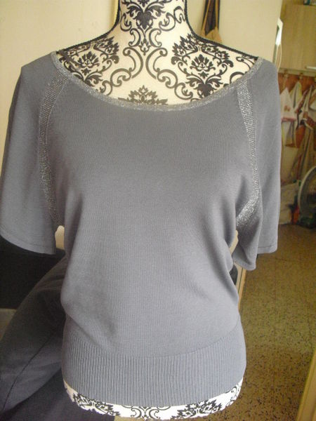 pull gris souris fil m�talis� NEUF CAMAIEU TAILLE 1 12 Lyon 5 (69)