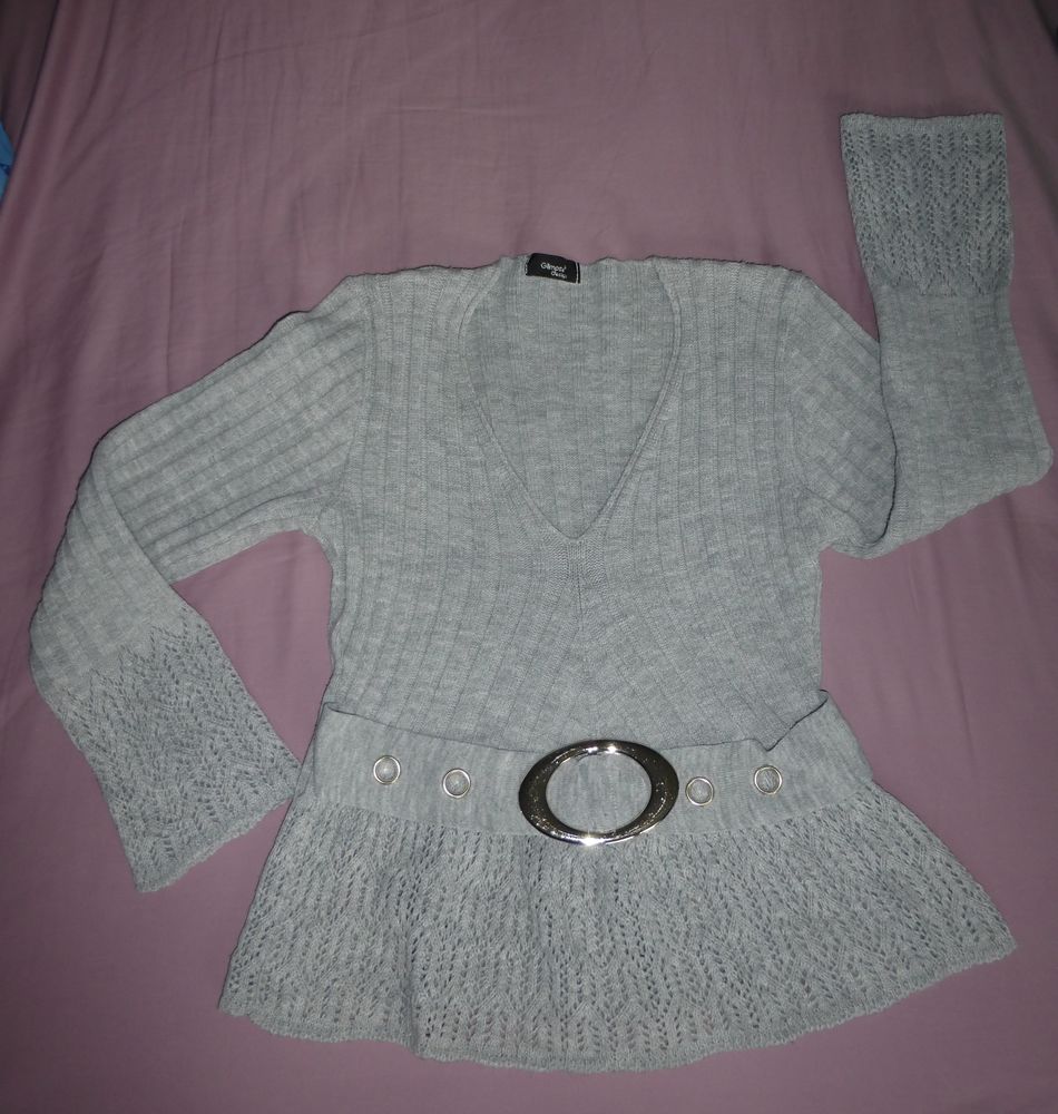 PULL gris style année 60 . 38 3 Doussard (74)