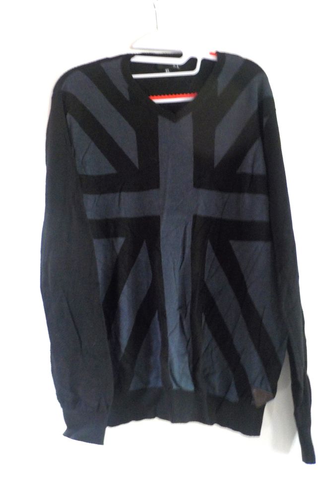 PULL HOMME  DESIGN BY S.L.   XL noir et bleu 5 Bubry (56)