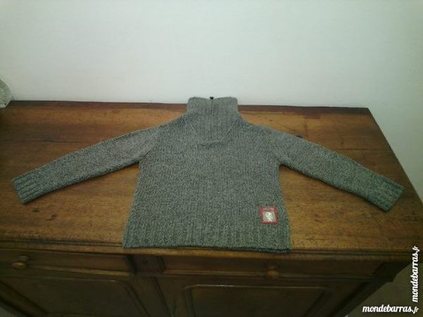 Pull de laine marron fonc&eacute; Oka&iuml;di 5 ans Vêtements enfants