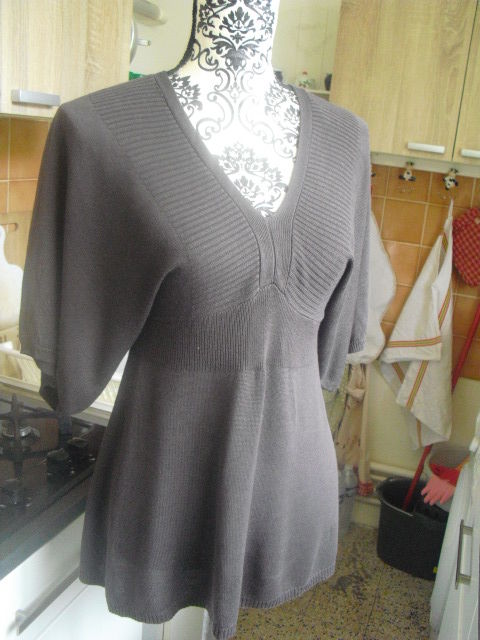 PULL marron mailles fines motifs manches larges NEUF CAMAIEU 10 Lyon 5 (69)