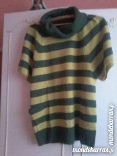 PULL NEUF LONG OU ROBE RAYEE VERT 50%WOOL 50%ACRYLIC 10 Saint-Martin-au-La�rt (62)