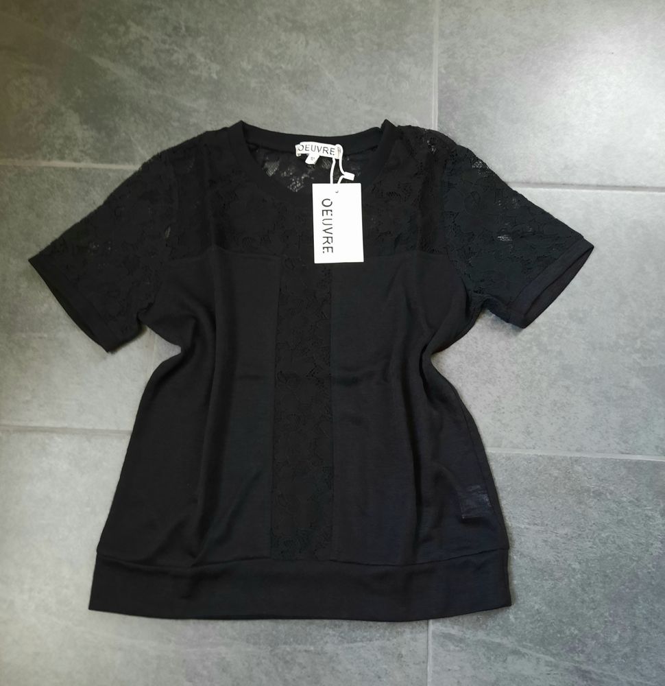  pull noir maille fine et belle dentelle T 38 - neuf 8 Domart-en-Ponthieu (80)