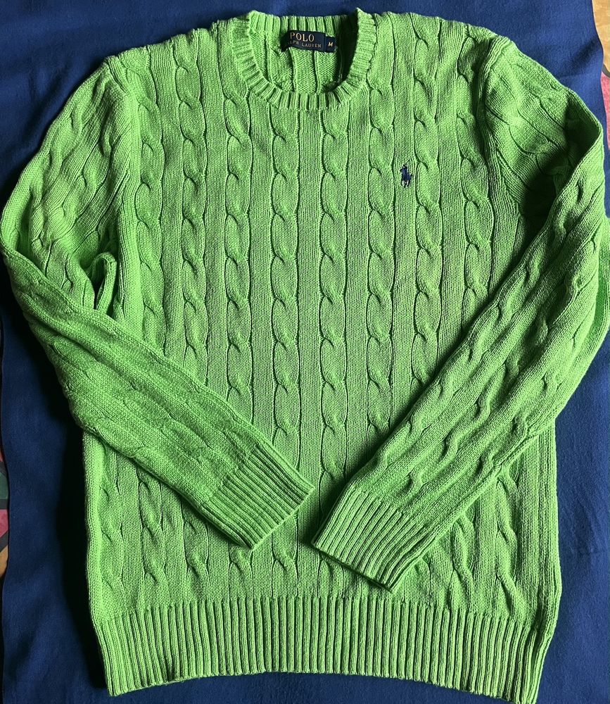Pull Ralph Lauren - coton torsad� - Vert 70 Ivry-sur-Seine (94)