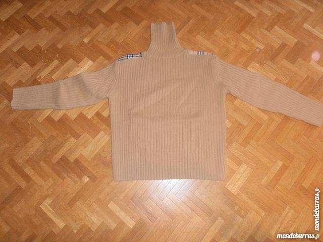 Pull col roul� beige motifs carreaux (V11) 30 Tours (37)