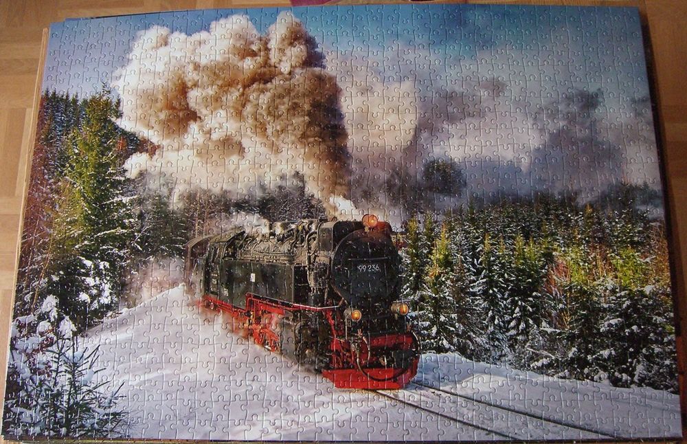 Puzzle 1000 pi�ces complet  locomotive � vapeur  5 Balma (31)
