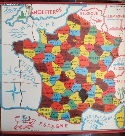 Jeu Puzzle �ducatif D�partements France 12 Montpellier (34)