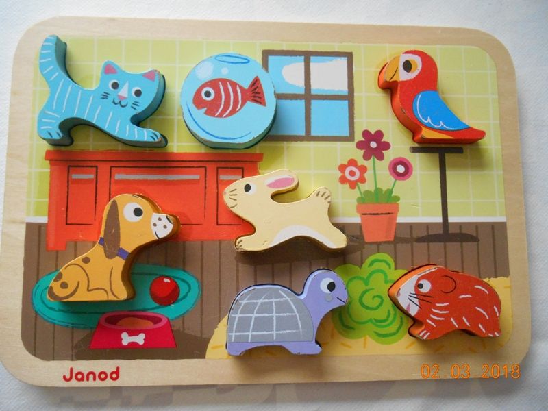Puzzle encastrement bois 7 animaux JANOD 0 M�con (71)