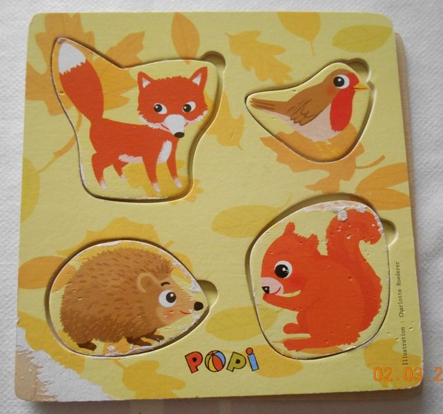 Puzzle encastrement carton 4 animaux 0 M�con (71)