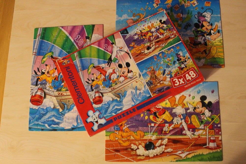 Lot de 3 puzzles x 48 pi�ces Cl�mentoni? Disney ? Mickey et 5 Paris 19 (75)