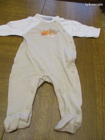 Pyjama 1 mois marron clair et blanc mixte 0 M�rignies (59)