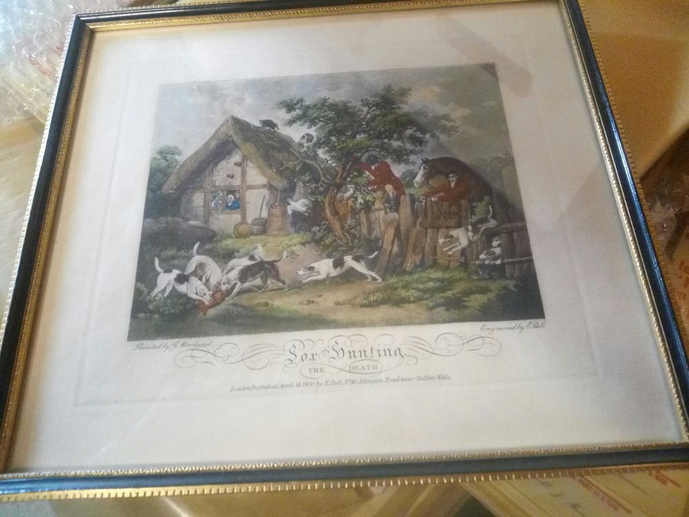 LOT QUATRE TABLEAUX THEME CHASSE 40 Levainville (28)