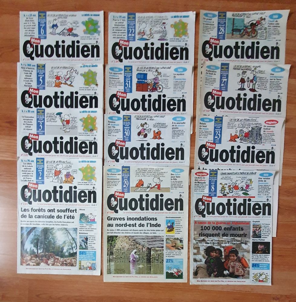 Lot Mon quotidien (12  journaux) -2001- 2002-2003 6 Les Molières (91)