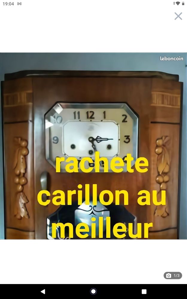 Rachete tr�s bon prix carillon  horloge pendule comtoise 150 Sarreguemines (57)