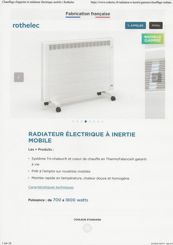 Radiateur mobile 1500 Levens (06)