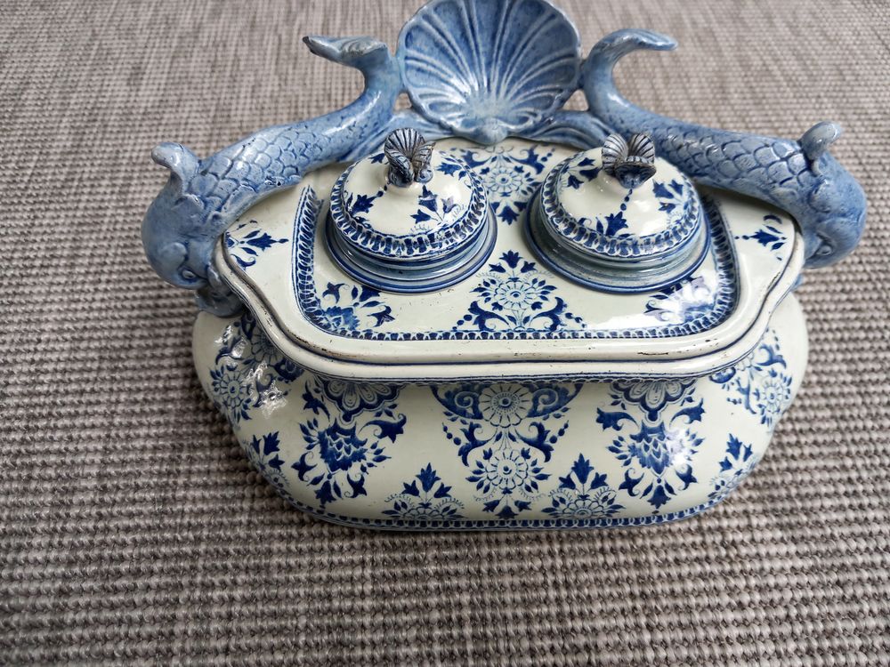 Rare Encrier Manufacture de GIEN  XIX �me 250 Saint-Fargeau-Ponthierry (77)