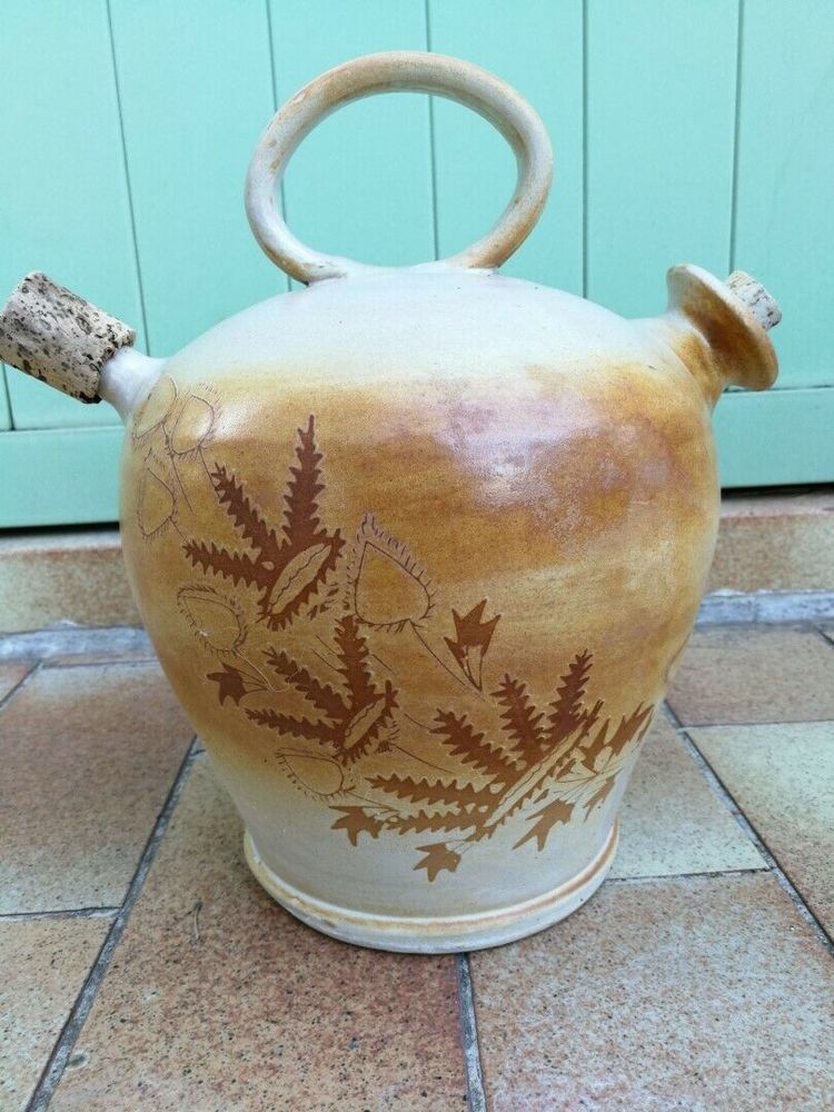 Rare jarre � huile Ancienne XIX�me / Pot en terre verniss� 65 Toulon (83)